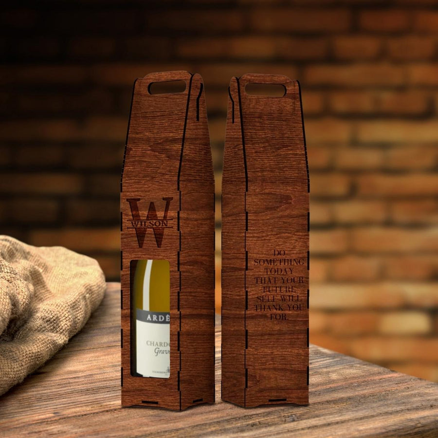 Custom Made Laser Cut & Engraved Wooden Wine Box, Personalised Plywood/ MDF Name/ Logo Wedding, Birthday, Corporate Carry Wine Bottle Display Gift Boxes