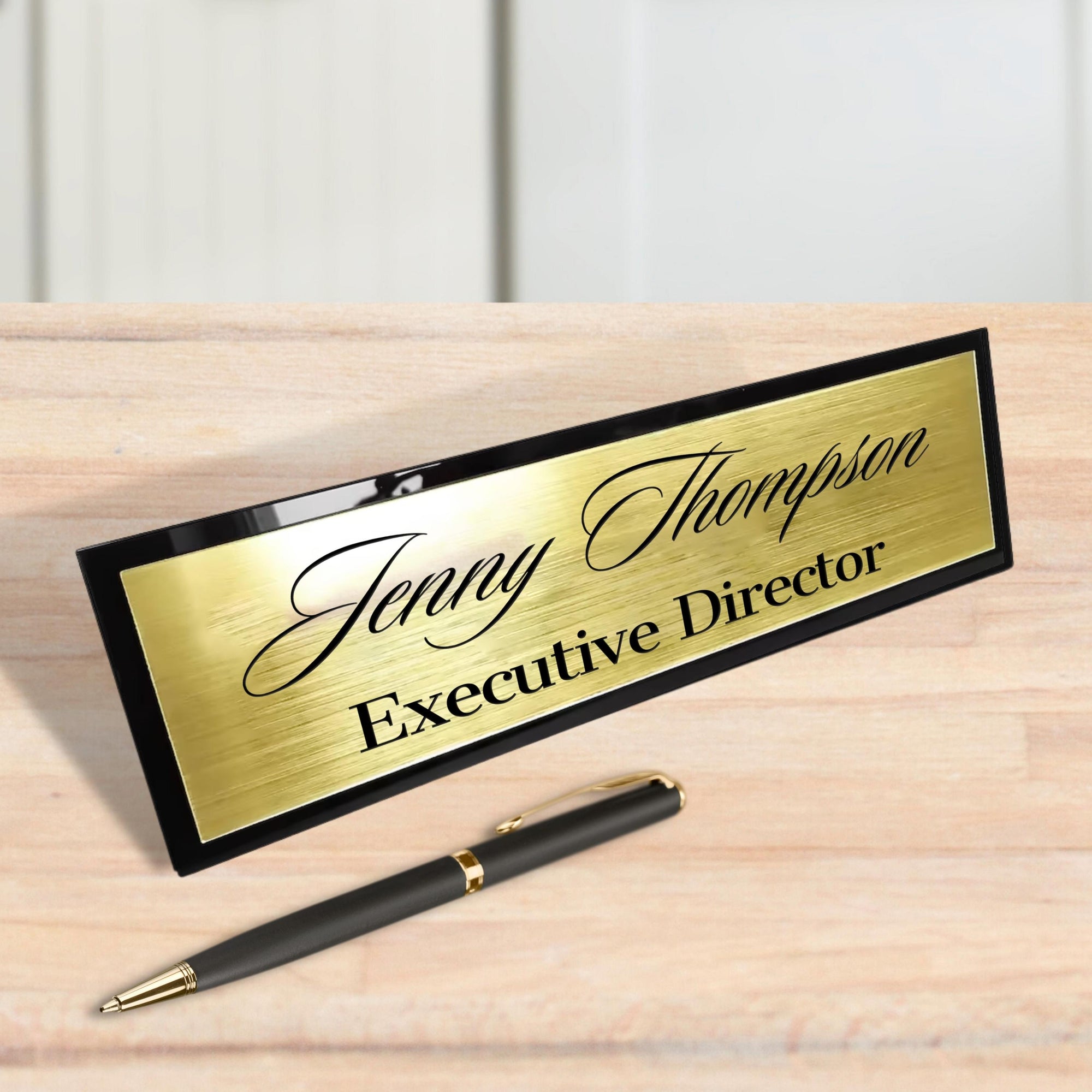 Custom Engraved Acrylic Desk Name Plate, Personalised Professional New Job Title Sign, Office Accessory, Title Banner, Job Role Quote Plaque