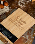 Custom Engraved Bamboo Kitchen Scale, Personalised Digital Electronic Weighing, Mother's Day, Corporate Housewarming, Chef Kitchenware Gift