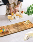 Personalised Acacia Wooden Magnetic Chopping Board & Trays, Custom Engraved Cheese Charcuterie Serving Platter, Housewarming, Corporate Gift