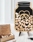 Custom Made Laser Cut Plywood & Acrylic Jar Shape Wedding Heart Drop Box, Rustic Personalised Guest Book Alternative, Stationery Table Decor