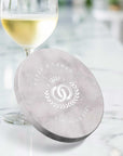 Custom Engraved Round Marble Coaster, Personalised Drink Mat, Wedding Favours/ Anniversary / Housewarming/ Birthday/Teacher/ Corporate Gift