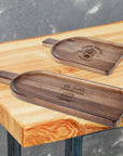 Personalised Acacia Cheese Paddle Serving Board, Custom Engraved Charcuterie Wooden Handle Platter, Cutting Chopping Tray, Housewarming Gift