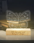 Personalised 3D Acrylic Wooden Memorial LED, Custom Engraved In Loving Memory Lamp, Laser Cut Tribute Remembrance, Sympathy Condolence Gift