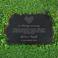 Personalised Memorial Rectangle Slate Sign, Custom Engraved In Loving Memory Garden Stone, Funeral Cemetery Plaque, Loss of Love Ones Gift