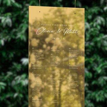 Personalised Wedding Seating Chart Sign, Custom UV Printed Reception Guest Plan, Find Your Seat Mirror Signage, Engagement/ Bridal Shower/ Birthday Decoration