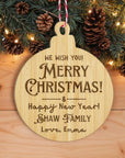 Personalised Wood Photo Xmas Tree Ornament, Custom Name First Christmas, Remembering Memorial, Married Couple New Home Bauble Gift Tag Decor