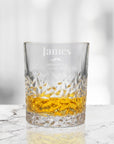 Personalised 310ml Whiskey Diamond Pattern Glass, Custom Engraved Scotch Tumbler, Wedding Favours, Housewarming, Groomsman, Corporate Gift