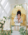 Personalised 3D Photo Birthday Party Welcome Mirror Acrylic Arch Sign Custom Print Picture Reception Event Signage Christening Baptism Decor