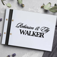 Custom Made 3D Raised Acrylic & Vegan Leather Wedding Guest Book, Personalised Logo Alternative/ Traditional Guestbook Keepsake, Party Decor