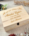 Personalised Wooden Remembering Christmas Eve Box, Custom Engraved Keepsake Treasure Storage, First Xmas as Mr Mrs, New Home, Memorial Santa Gift