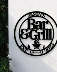 Custom Barbecue Hoop, Personalised Family BBQ Wall Art, Chill & Grill Bar Display Hanging Sign, Kitchen Backyard, Housewarming Decor Signage