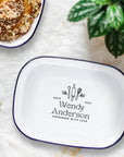 Custom Engraved Enamel Baking Tray, Personalised Pie Dish, Outdoor Camping Tableware Picnic Kitchenware, Mom Dad Housewarming Christmas Gift