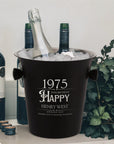 Personalised Matt Black Champagne Ice Bucket, Custom Engraved Wine/ Beverage Tub, Housewarming, Wedding, Engagement, Christmas Barware Gift