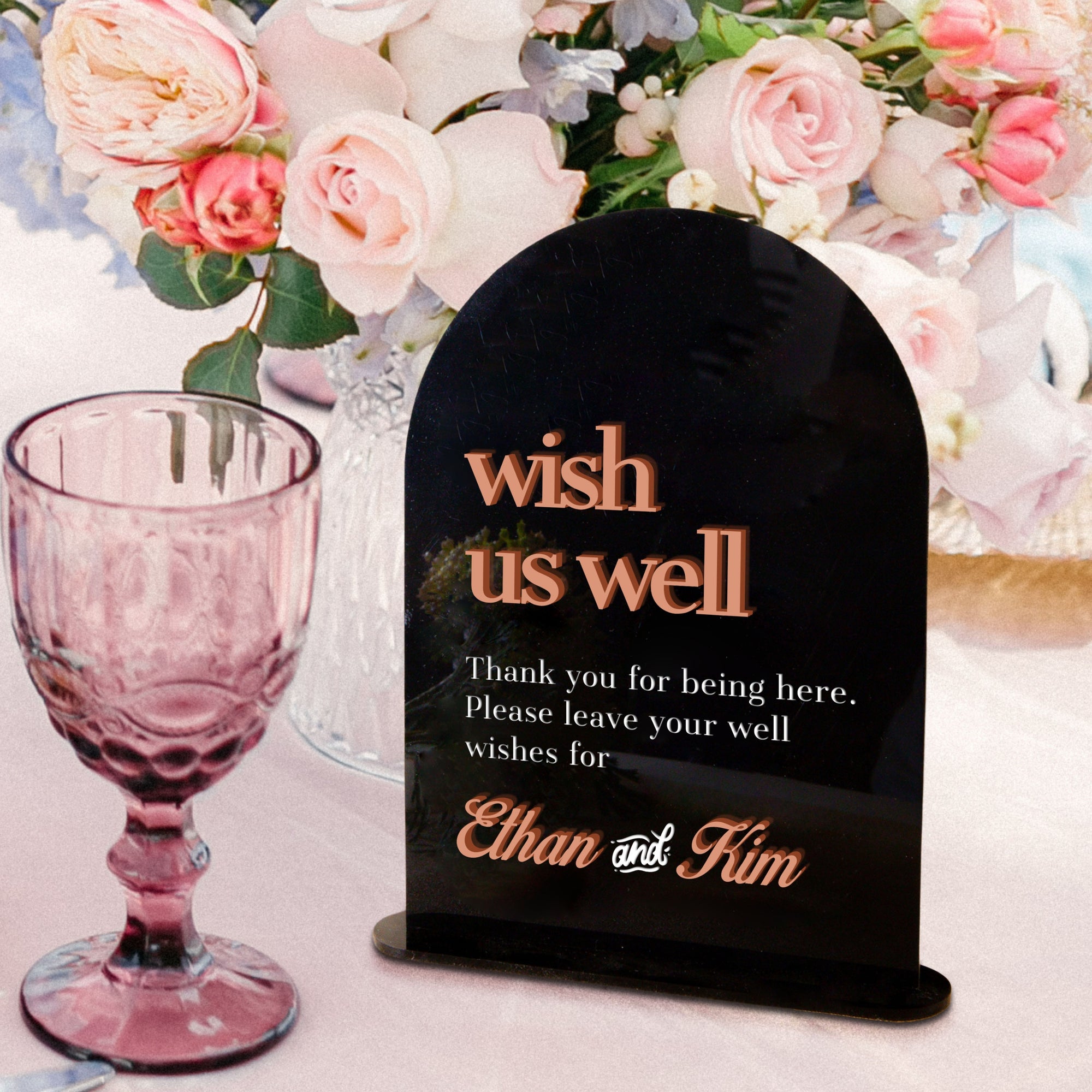 Custom 3D Raised Acrylic &amp; Engraving Polaroid Photo Guestbook Arch Sign, Personalised Logo Wedding Wishing Well Memorial Signage Table Decor