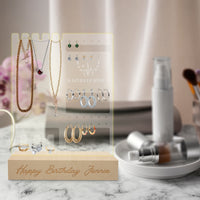Personalised 3D Acrylic Jewellery Display LED Light Stand, Custom Engraved Earrings, Rings Holder Night Lamp, Kid Decor, Mom, Birthday Gift