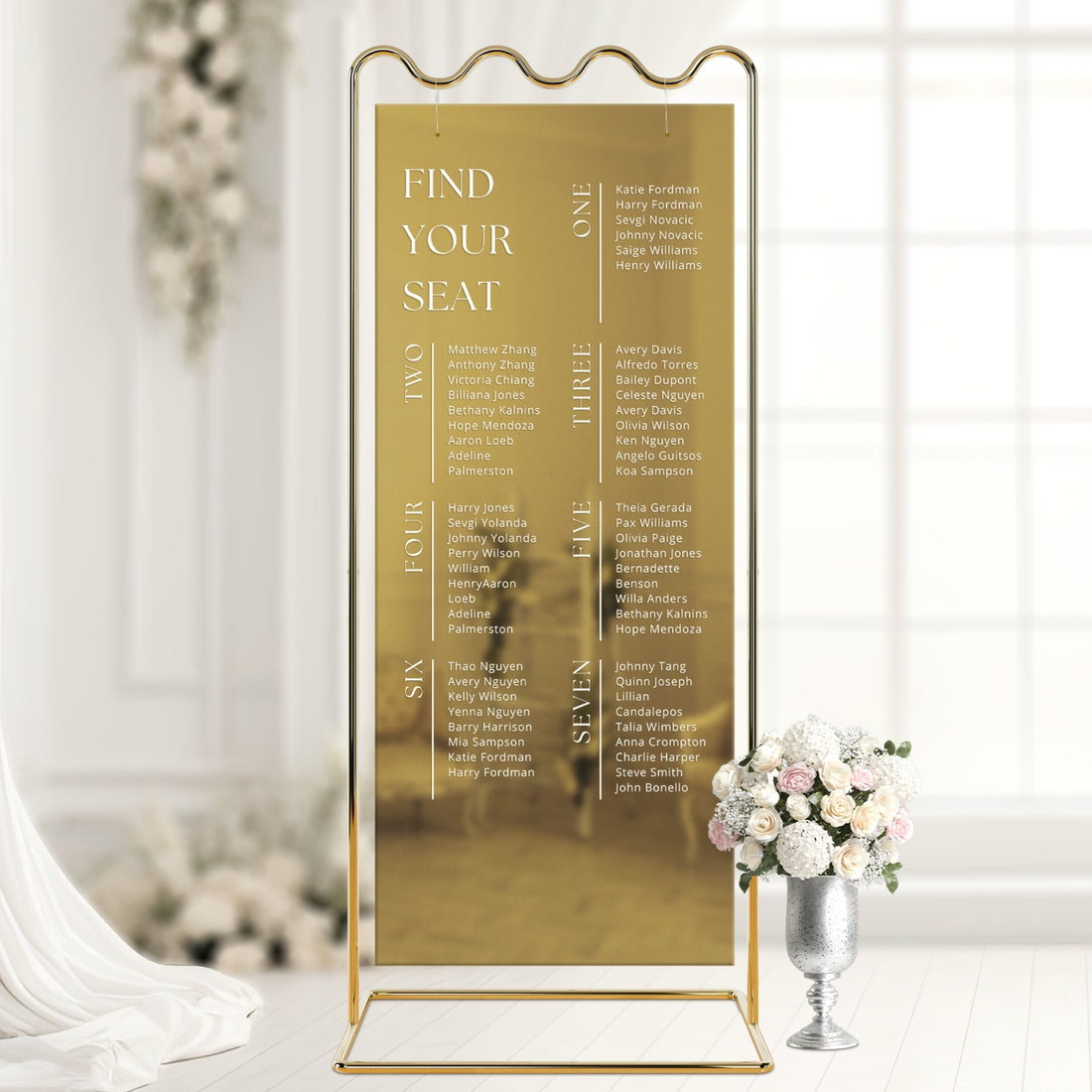 Personalised Wedding Seating Chart Sign, Custom UV Print Reception Guest Plan, Find Your Seat Mirror Signage, Engagement/ Anniversary Decor