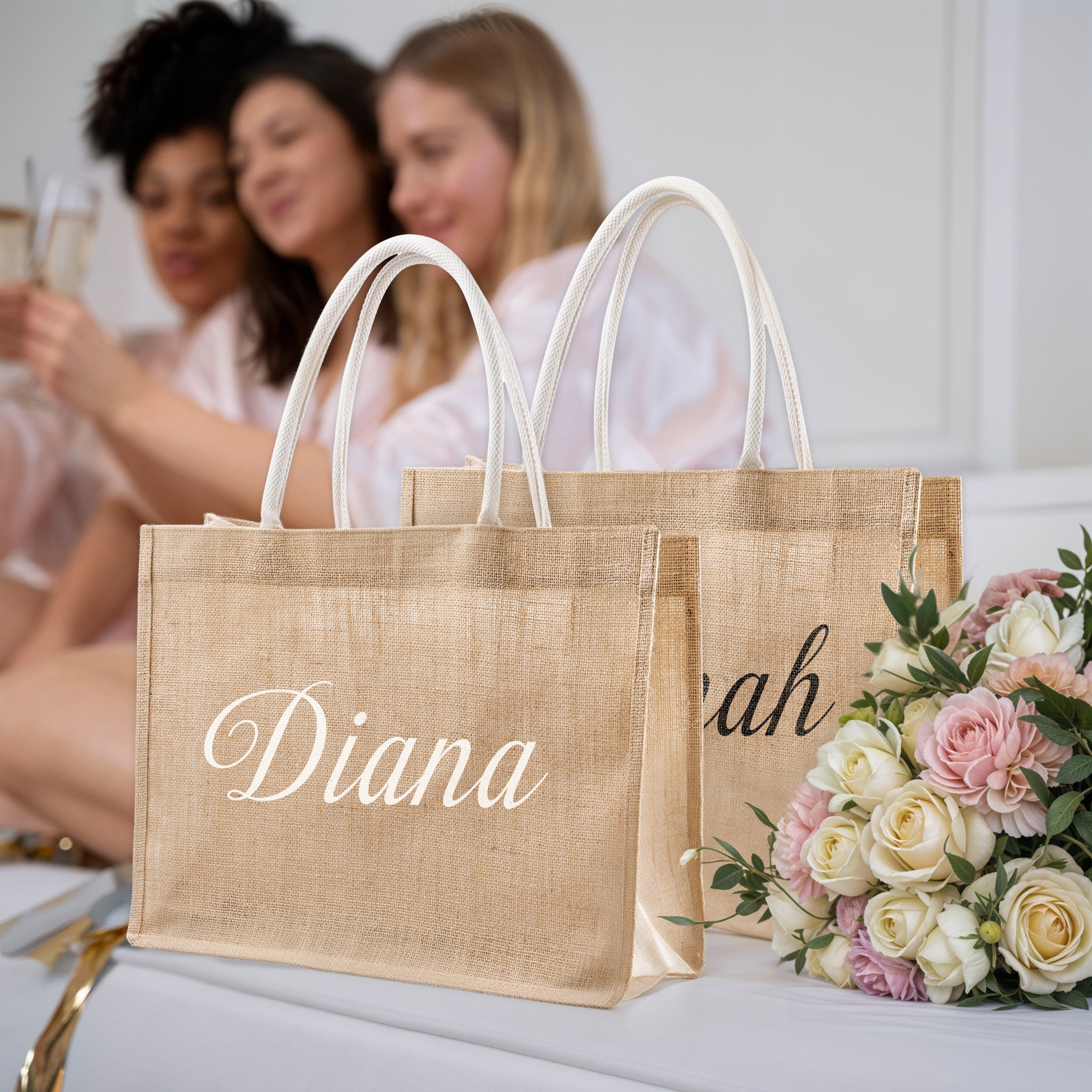 Jute shopping tote bag best sale