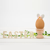 Personalised Wooden Easter Bunny Cup, Custom Engraved Rabbit Egg Shot Holder, First Birthday Baby Christian Baptism Keepsake, Christmas Gift