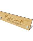 Custom Engraved Standoffs Wooden Desk Name Plate, Personalised Plywood Professional New Job Title Sign, Office Accessory, Title Banner, Job Role Quote Plaque