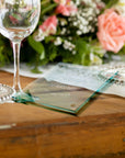 Custom Engraved Glass Coaster, Personalised Drink Mat, Wedding Favours/ Anniversary / Housewarming/ Birthday/ Corporate Gift