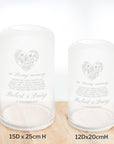 Personalised Medium Curved Cylinder Frosted Clear Glass Vase, Custom Engraved Memorial Wedding Gift for Bridesmaid, Mother of Bride/ Groom, Housewarming, Anniversary