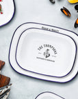 Custom Engraved Enamel Baking Tray, Personalised Pie Dish, Outdoor Camping Tableware Picnic Kitchenware, Mom Dad Housewarming Christmas Gift