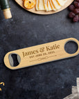 Personalised Wooden Bar Blade Beer Bottle Opener, Custom Engraved Logo Corporate Gift, Wedding Favour, Groomsmen, Father's Day, Teacher Gift