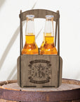 Custom Made Laser Cut & Engraved Wooden 4 Pack Beer Carrier, Personalised Wooden Name/ Logo Bottle Caddy Box, Father's Day, Groomsmen Gift for Him