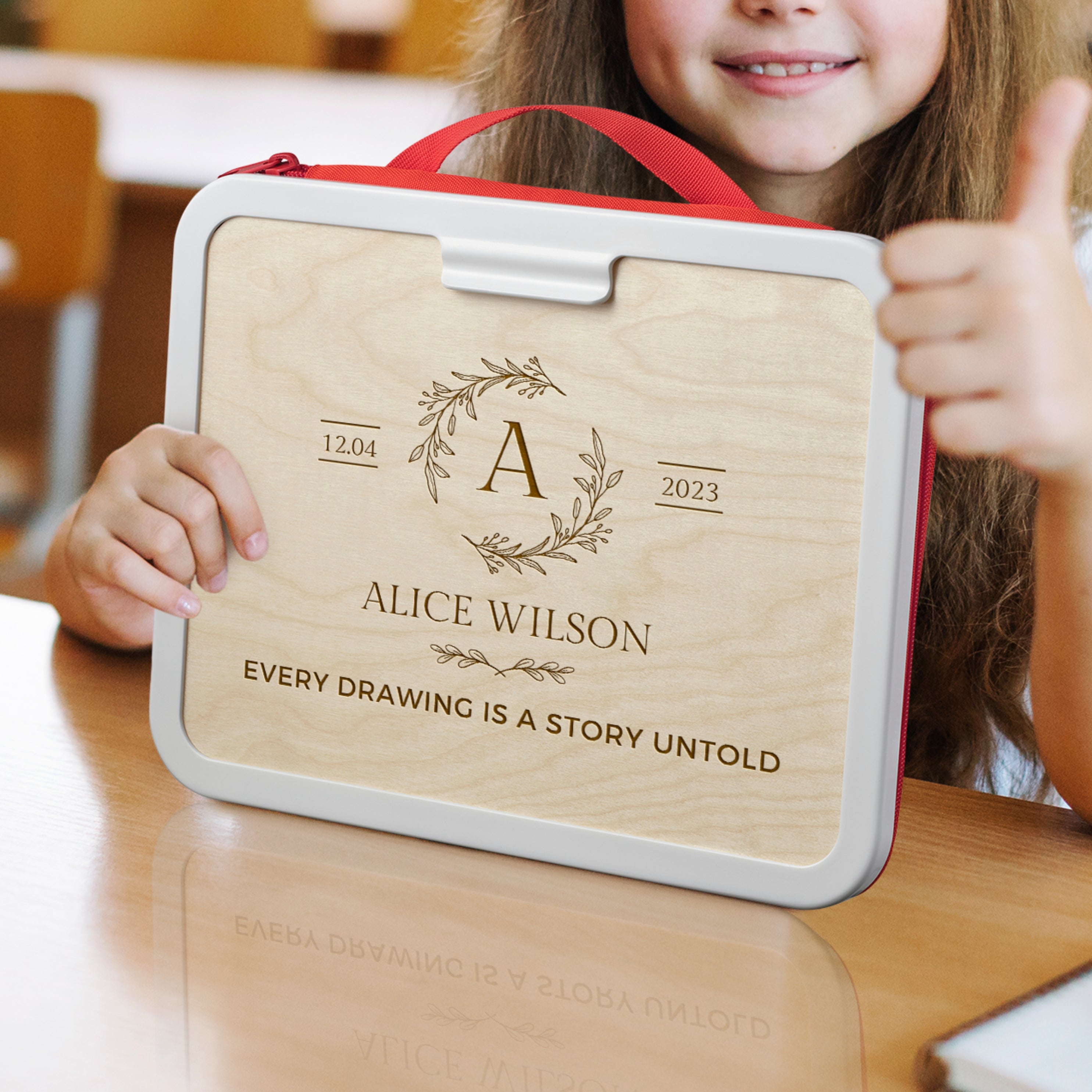 Personalised Portable Kids' Drawing Case, Custom Logo Art Supplies ...