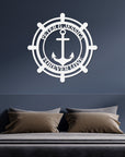 Personalised Name Sea Anchor Sign, Customised Nautical Wall Art, Beach House Decor, Ship's Wheel Hoop, Housewarming, Sailor Graduation Gift