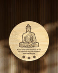 Personalised Wooden Buddha Quotes Wall Accent Plaque, Custom Engraved Buddhism Sign, Meditation Yoga Studio, Room Decor Hoop, Zen Art Gift