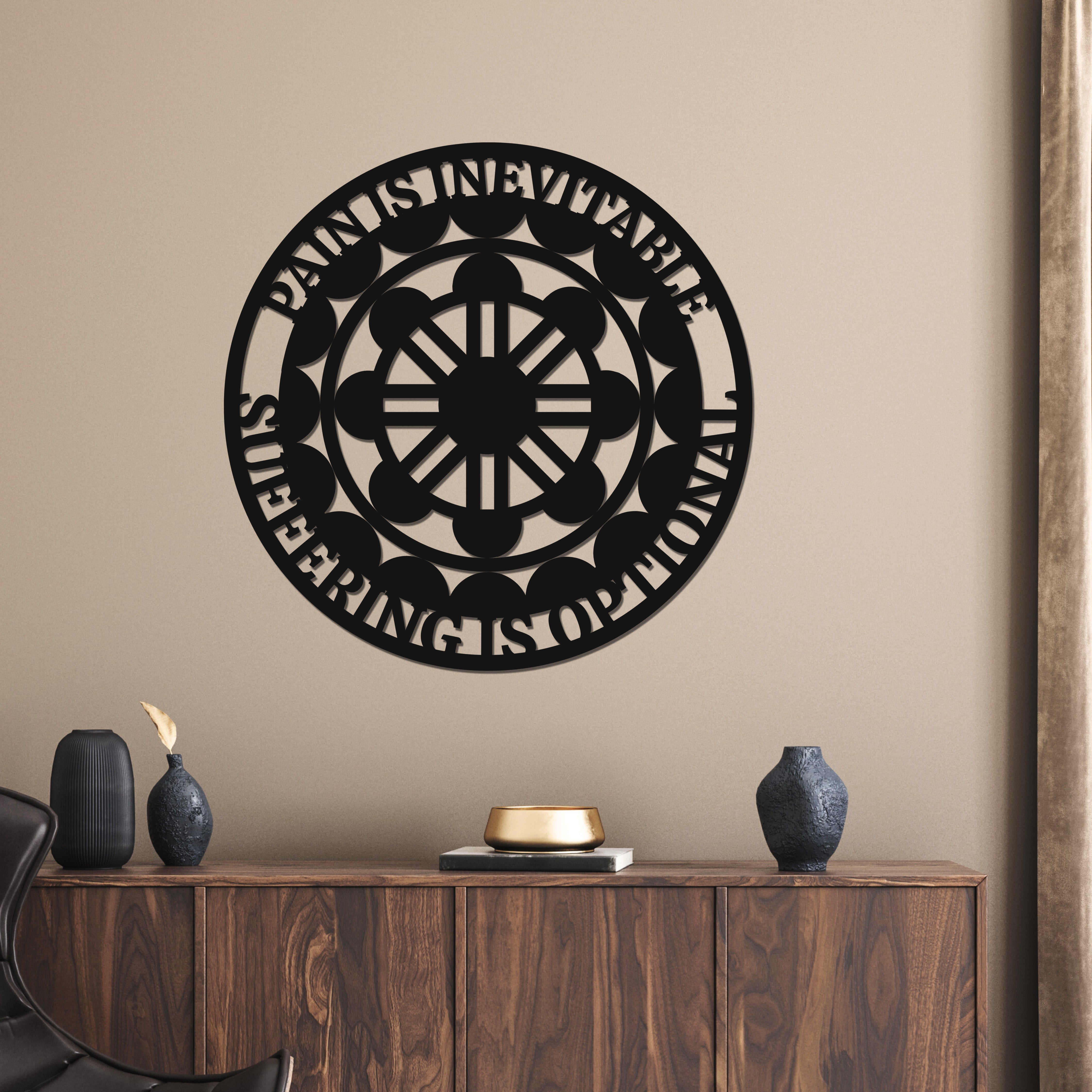 Personalised Buddha Quotes Wall Accent, Customised The Wheel of Samsara ...