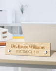 Custom Engraved Standoffs Wooden Desk Name Plate, Personalised Plywood Professional New Job Title Sign, Office Accessory, Title Banner, Job Role Quote Plaque