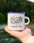 Custom Engraved Enamel Camping Coffee Cup, Personalised Large Soup Mug, Adventure, Picnic, Hiking Travel, Mom, Dad, Christmas Corporate Gift