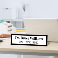 Custom Engraved Acrylic Desk Name Plate, Personalised Professional New Job Title Sign, Office Accessory, Title Banner, Job Role Quote Plaque