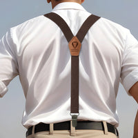 Personalised Adjustable Men's Suspender Clips, Custom Engraved Elastic Shoulder Leather Strap, Bachelor Party, Dad, Groomsman, Wedding Gift