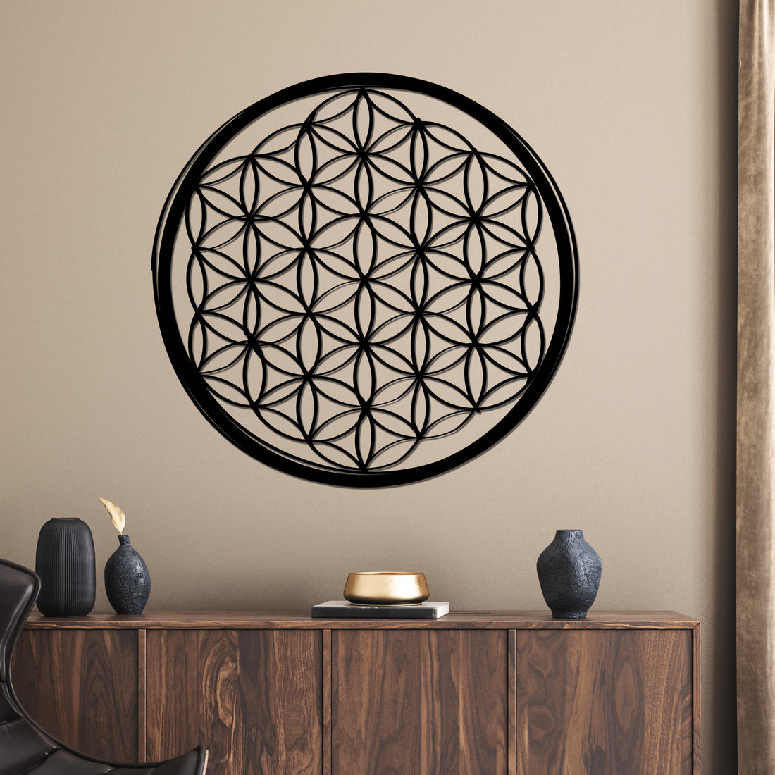 Custom Acrylic/ Wooden Sri Yantra Wall Art, Flower of Life Hanging Hoop, Meditation Spiritual Sacred Geometry Room Decor, Housewarming Gift