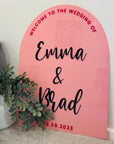 Custom Arch Double Acrylic Wedding Welcome 3D Sign, Personalised Mirror Name, Hens Party/ Engagement/ Bridal Shower/ Birthday Signage Decor