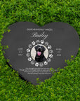 Personalised Photo Memorial Heart Slate Sign, Custom Print In Loving Memory Garden Stone Funeral Cemetery Plaque Display, Pet Loss Pray Gift