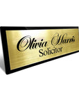 Custom Engraved Acrylic Desk Name Plate, Personalised Professional New Job Title Sign, Office Accessory, Title Banner, Job Role Quote Plaque