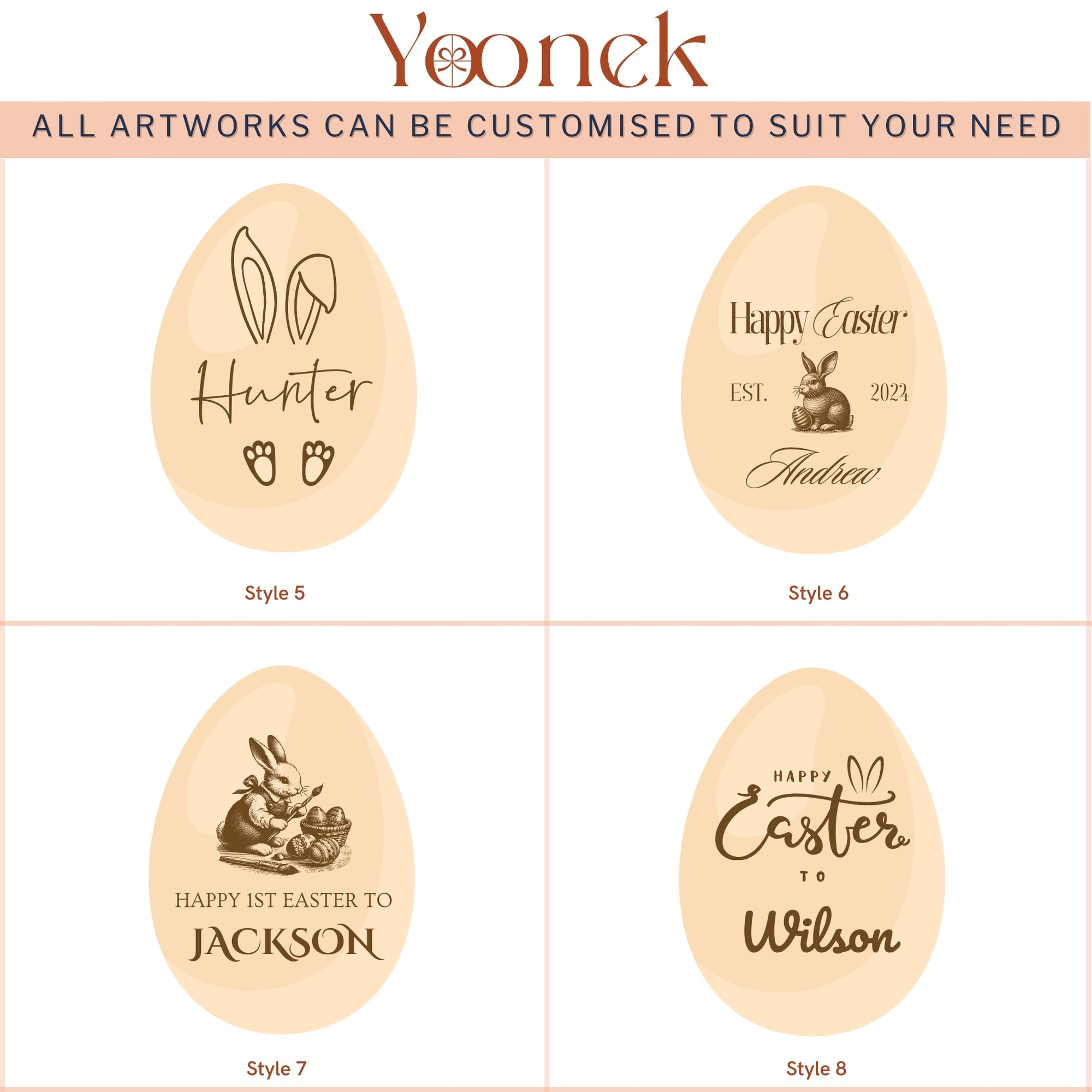 Custom Engraved Wooden Easter Egg