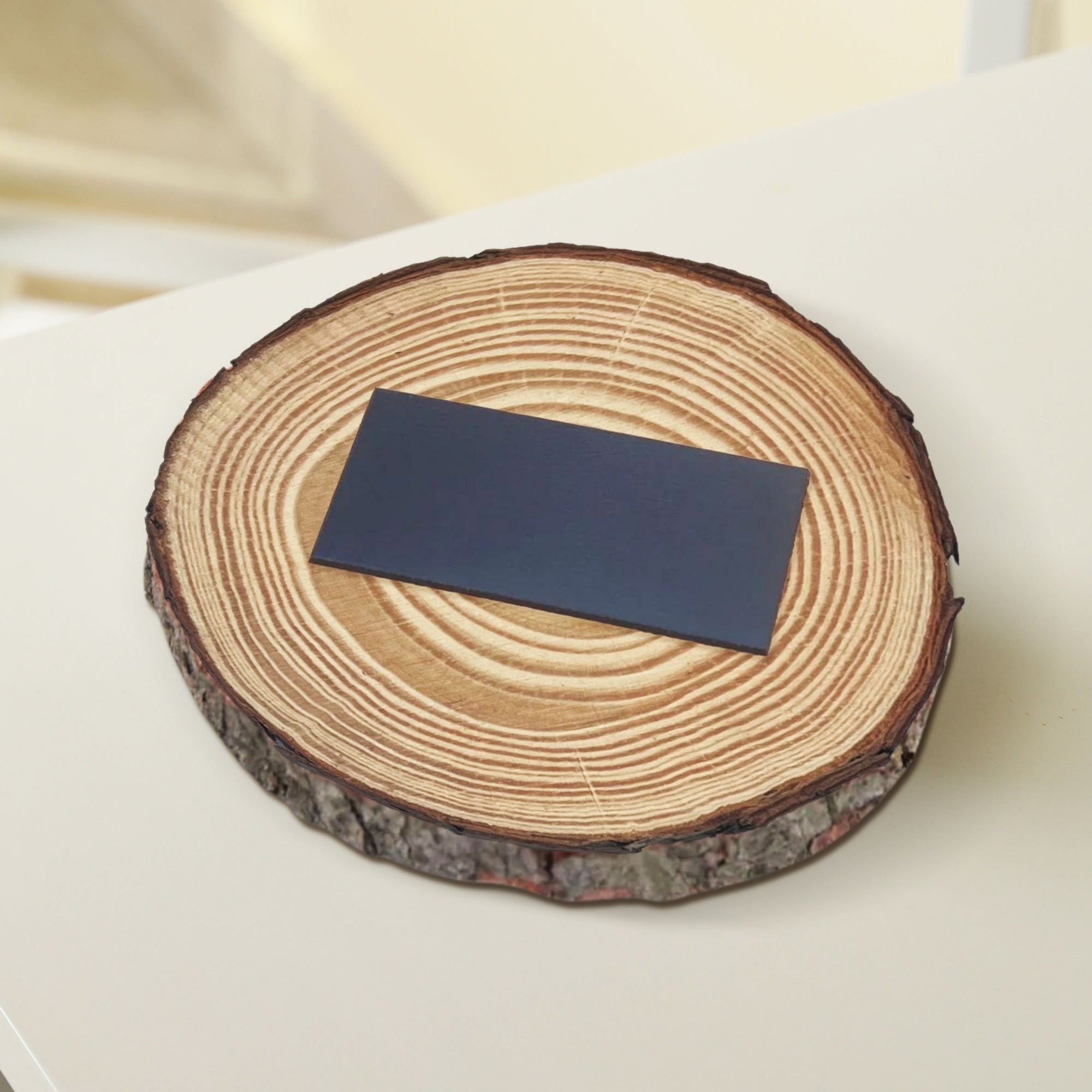 Personalised UV Print Wood Slice Save The Date Fridge Magnet &amp; Invitation Card, Kraft Envelope, Customised Rustic Wreath Wedding Stationery