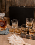 Personalised Square Whiskey Decanter & 6 Scotch Glasses Box Set , Custom Engraved Whisky Barware, Housewarming, Groomsmen, Dad Birthday Gift