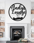 Custom Made Name Bar Hoop Sign, Personalised Cocktail/ Whiskey/ Tavern Chill Lounge Signage, Laser-cut Logo Wall Art Decor Housewarming Gift