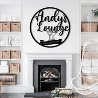 Custom Made Name Bar Hoop Sign, Personalised Cocktail/ Whiskey/ Tavern Chill Lounge Signage, Laser-cut Logo Wall Art Decor Housewarming Gift