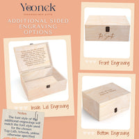 Personalised Wooden Keepsake Box, Custom Engraved Memory Birthday Treasure Storage, Housewarming, Mother's Day, Father Gift