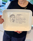 Custom Engraved Recipe & Photo Rectangle Porcelain Baking Dish