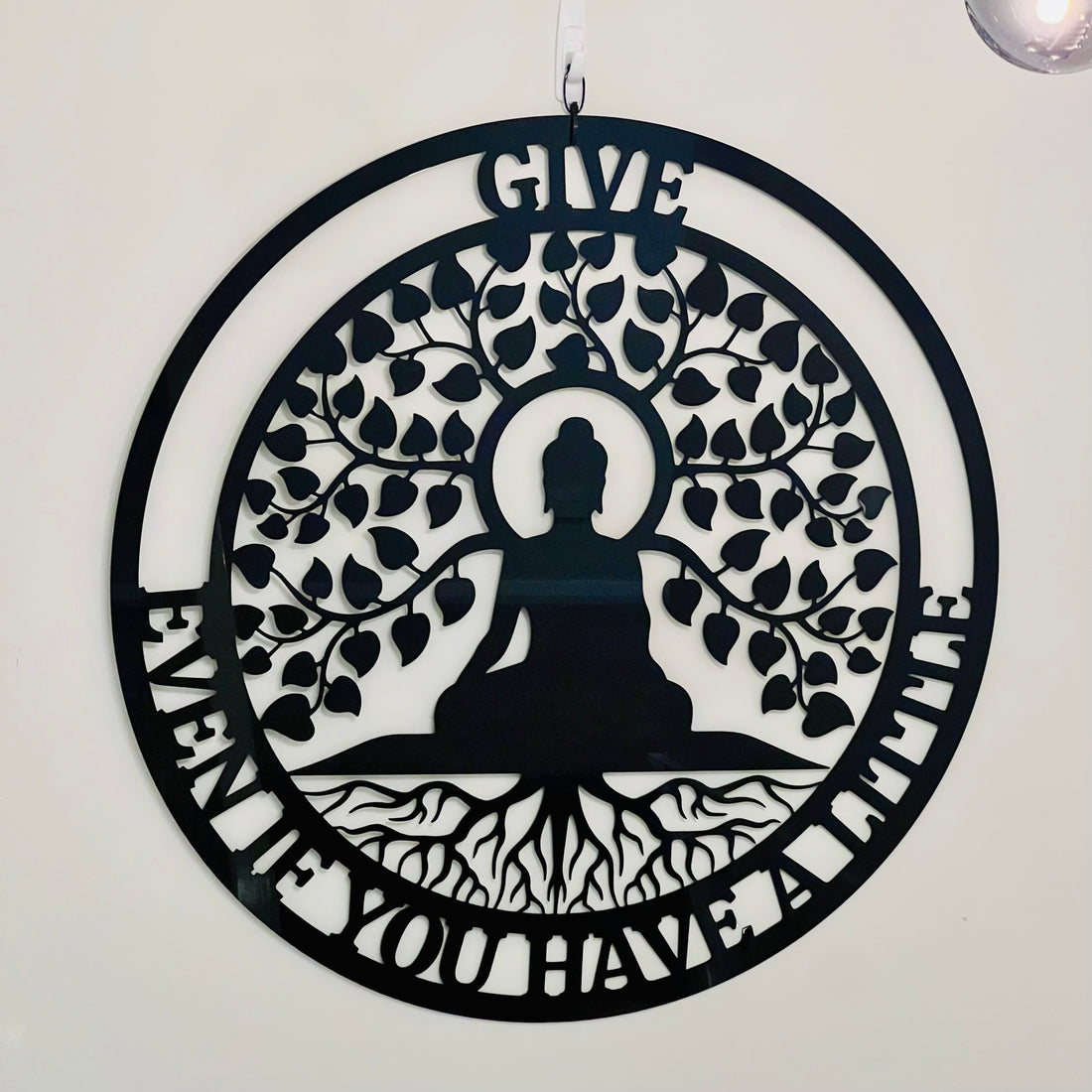 Personalised Buddha Quotes Wall Accent, Customised Name Tree of Life Buddhism Sign, Meditation Yoga Studio, Room Decor Hoop, Zen Art Gift