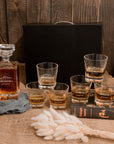 Personalised Square Whiskey Decanter & 6 Scotch Glasses Box Set , Custom Engraved Whisky Barware, Housewarming, Groomsmen, Dad Birthday Gift